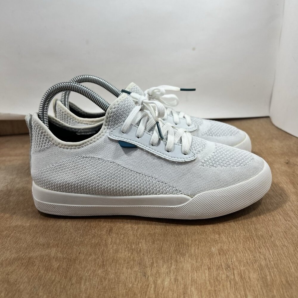 Vessi Weekend Women Size 7 White Knit Comfort Lace Up Low Top Casual Shoes